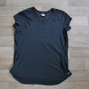 Nike Dri-fit Black Mesh Back Short Sleeve Top Large